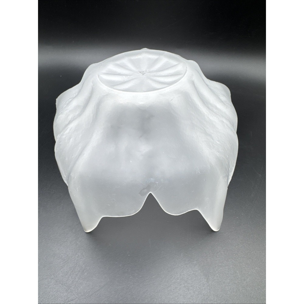 Viking Epic Lotus Blossom Bowl White Frost Vintage Glass MCM Mid Century Modern - Picture 5 of 10